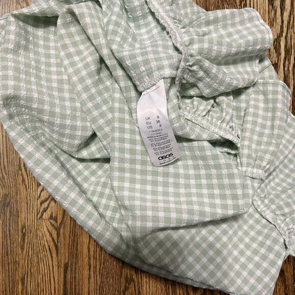 green and white checkered gingham skirt - Picture 5 of 6